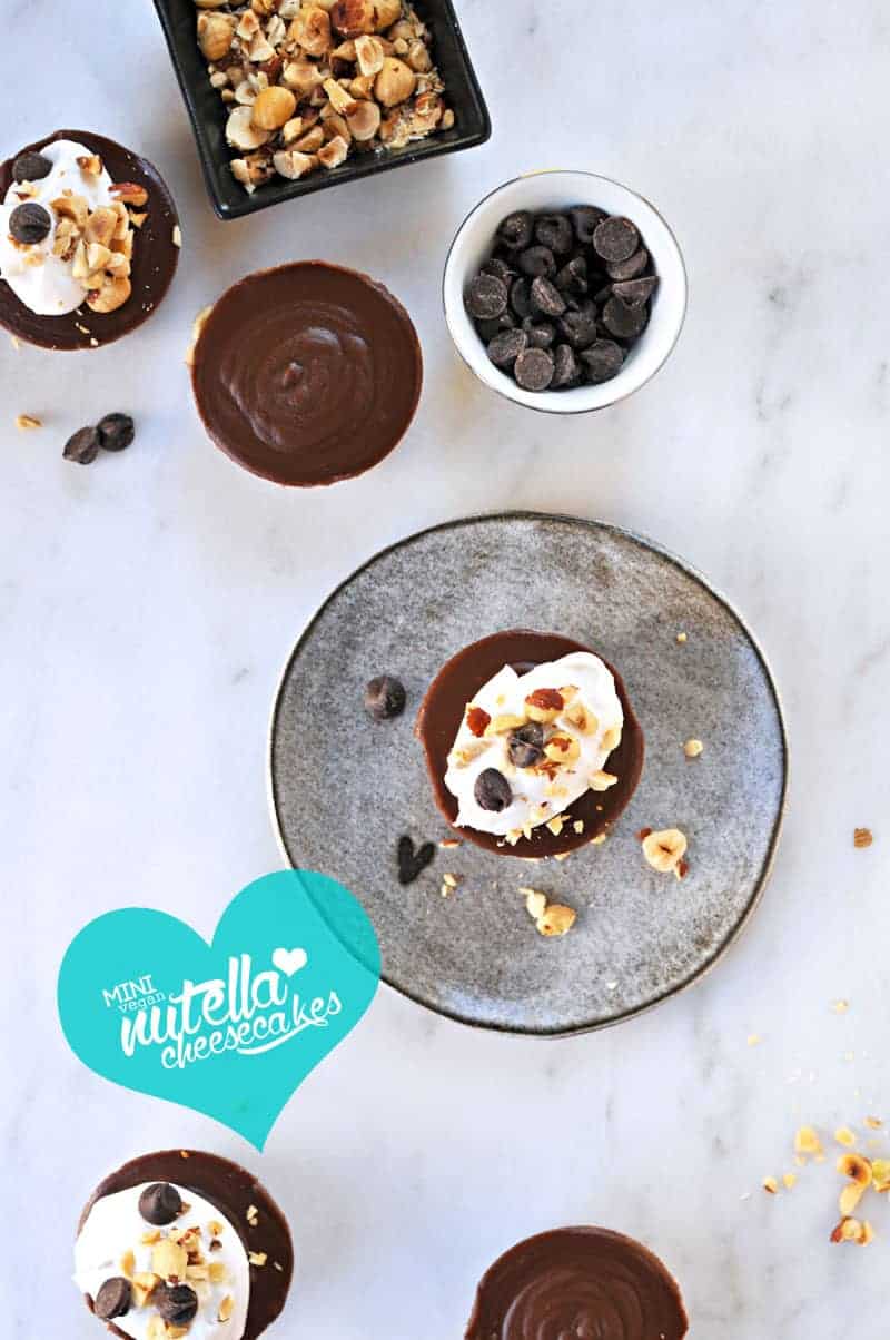 no-bake mini vegan nutella cheesecakes - the pig & quill