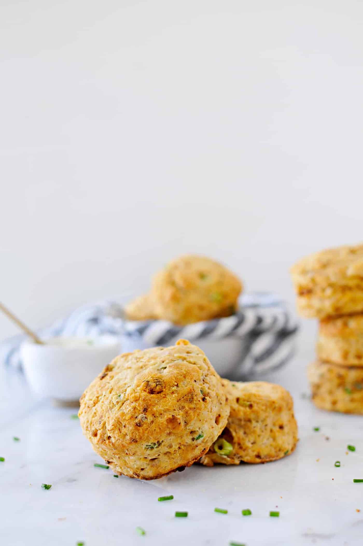 Chorizo + Scallion Sour Cream Biscuit + Egg Sandwiches recipe (via thepigandquill.com) #breakfast #brunch