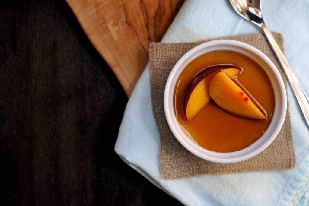 Browned Butter Panna Cotta with Maple Syrup & Stone Fruit the pig & quill