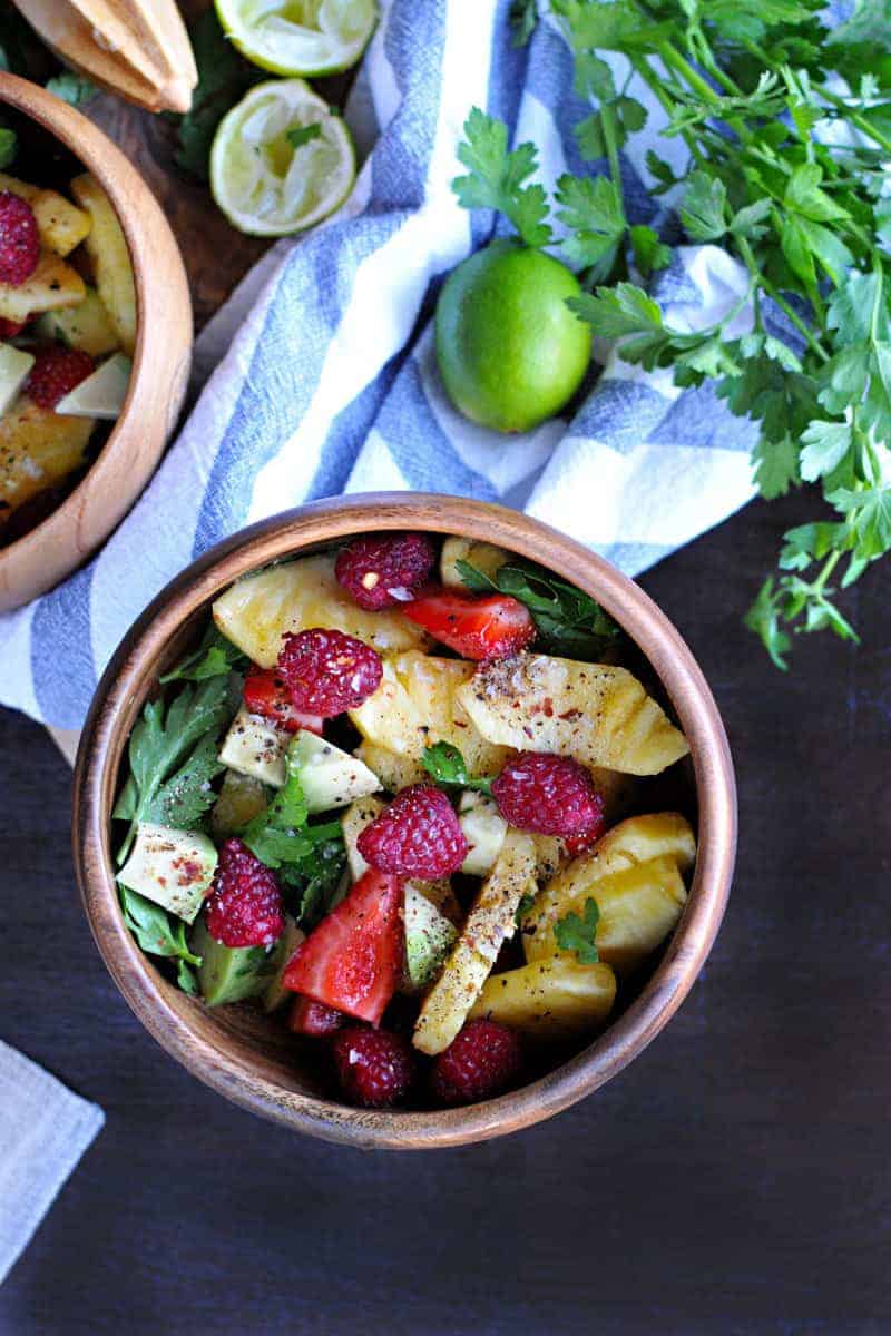 spicy pineapple salad with avocado and chilies | the pig & quill