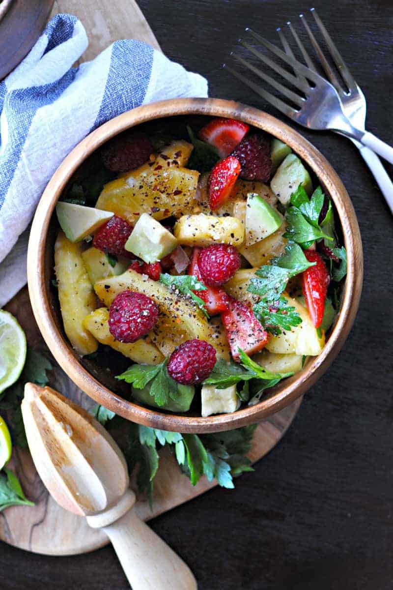 spicy pineapple salad with avocado and chilies | the pig & quill