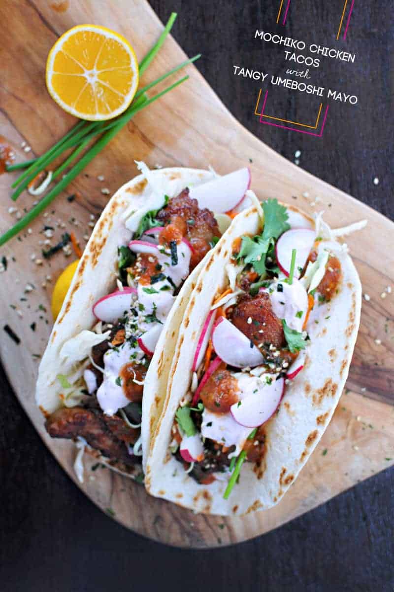 Mochiko Chicken Tacos with Tangy Umeboshi Mayo (via thepigandquill.com)