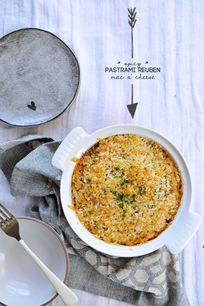 spicy pastrami reuben mac n' cheese | via thepigandquill.com