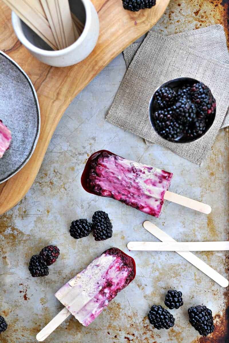 vegan peanut butter + jelly popsicles (or ice cream) via www.thepigandquill.com | #popsicleweek #summer #recipe #vegan