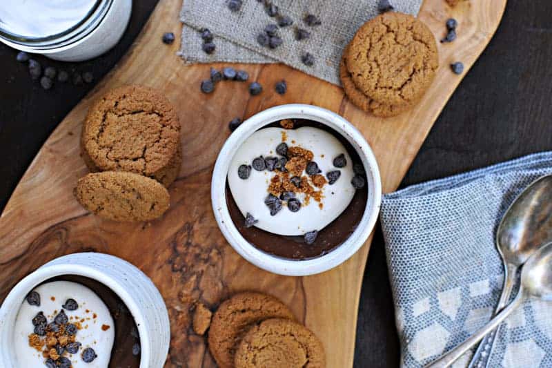 earl grey chocolate pots de creme with honeyed coconut whip (via thepigandquill.com) #dessert #recipe #dairyfree #chocolate