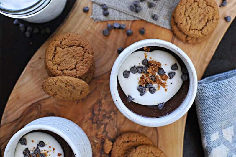 earl grey chocolate pots de creme with honeyed coconut whip (via thepigandquill.com) #dessert #recipe #dairyfree #chocolate