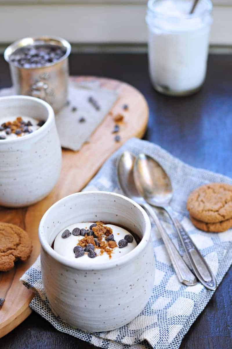 earl grey chocolate pots de creme with honeyed coconut whip (via thepigandquill.com) #dessert #recipe #dairyfree #chocolate