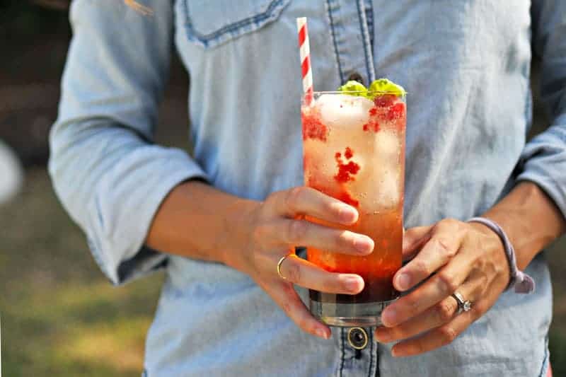 raspberry basil gingerade fizz recipe (via thepigandquill.com) #drinkthesummer #summer #mocktail #recipe