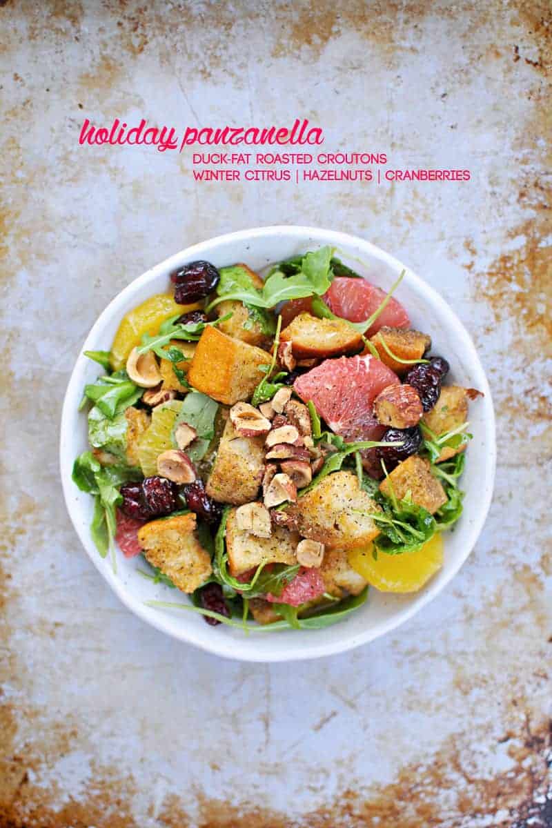 Holiday Panzanella with Duck-Fat Roasted Croutons, Winter Citrus + Hazelnuts recipe (via thepigandquill.com) #dairyfree #holiday #salad