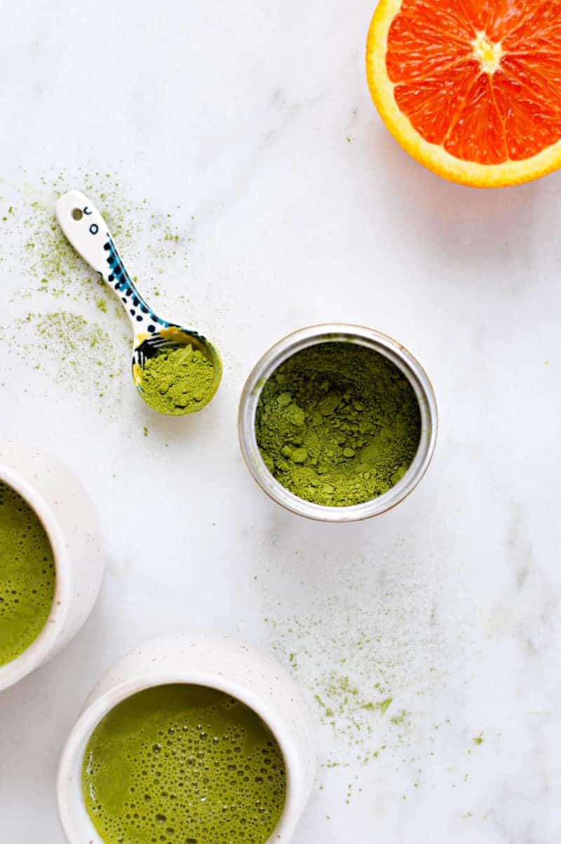 Citrus Matcha Latté recipe hot + iced (via thepigandquill.com) // #vegan #dairyfree #spring #tea