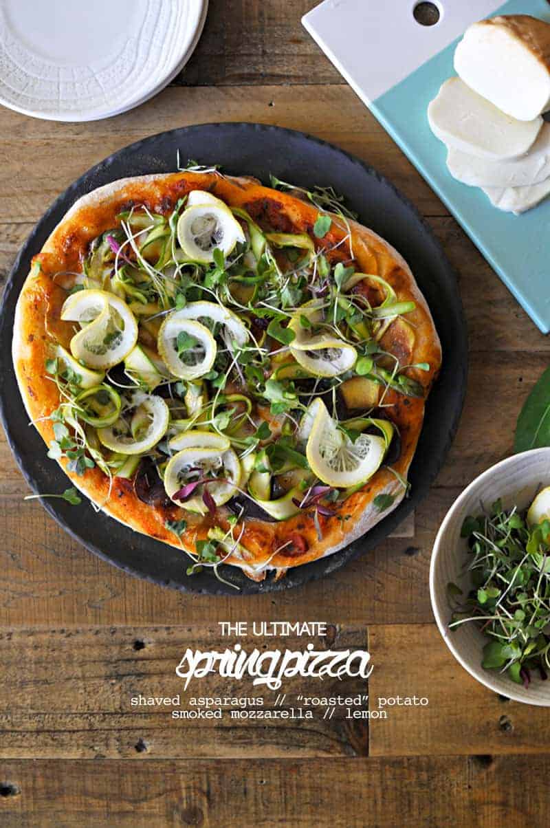 The Ultimate Spring Pizza Recipe // Shaved Asparagus, Roasted Potato, Smoked Mozz + Lemon (via thepigandquill.com) #lunch #brunch #vegetarian