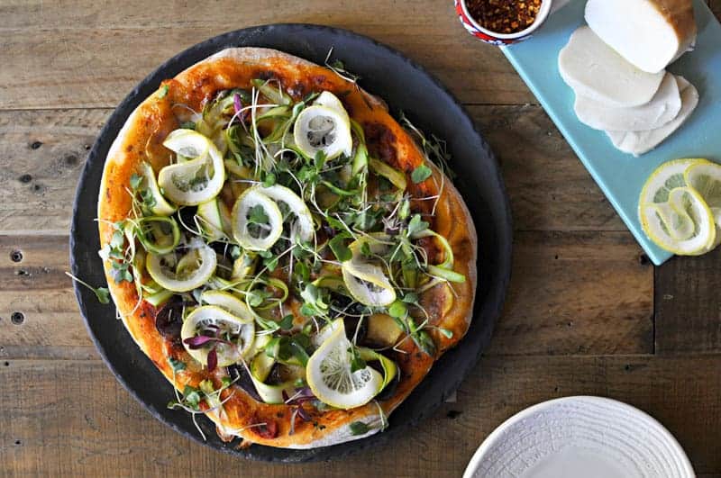 The Ultimate Spring Pizza Recipe // Shaved Asparagus, Roasted Potato, Smoked Mozz + Lemon (via thepigandquill.com) #lunch #brunch #vegetarian