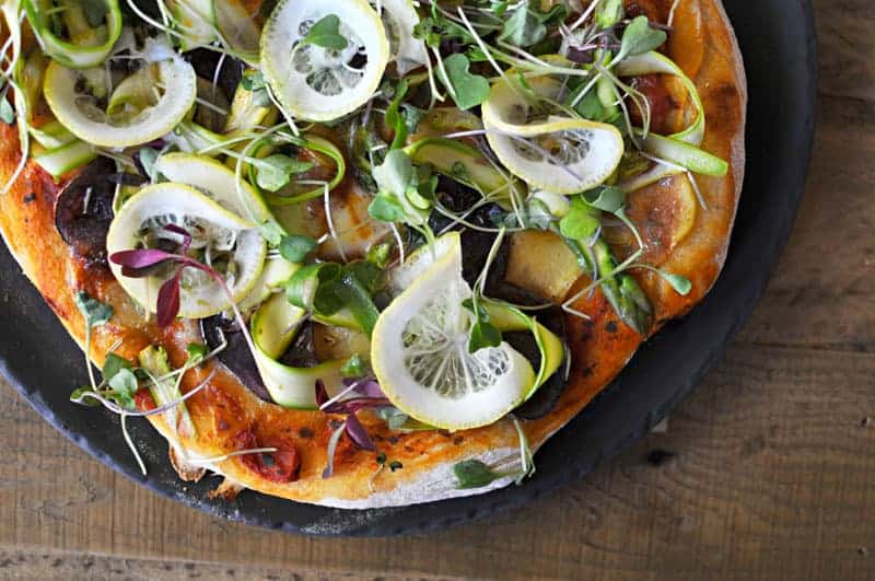 The Ultimate Spring Pizza Recipe // Shaved Asparagus, Roasted Potato, Smoked Mozz + Lemon (via thepigandquill.com) #lunch #brunch #vegetarian