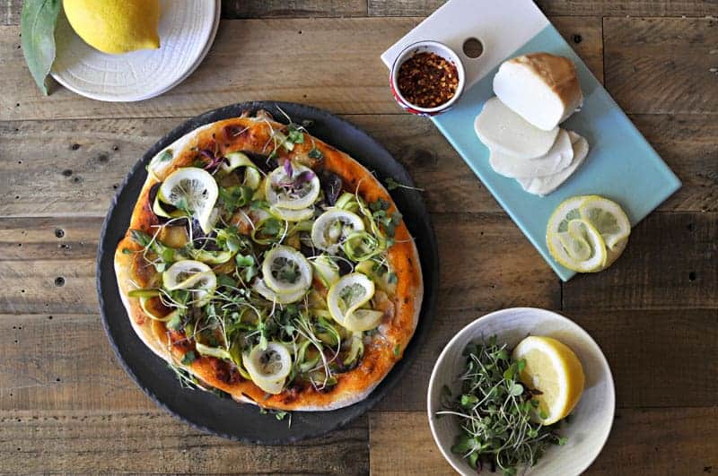 The Ultimate Spring Pizza Recipe // Shaved Asparagus, Roasted Potato, Smoked Mozz + Lemon (via thepigandquill.com) #lunch #brunch #vegetarian