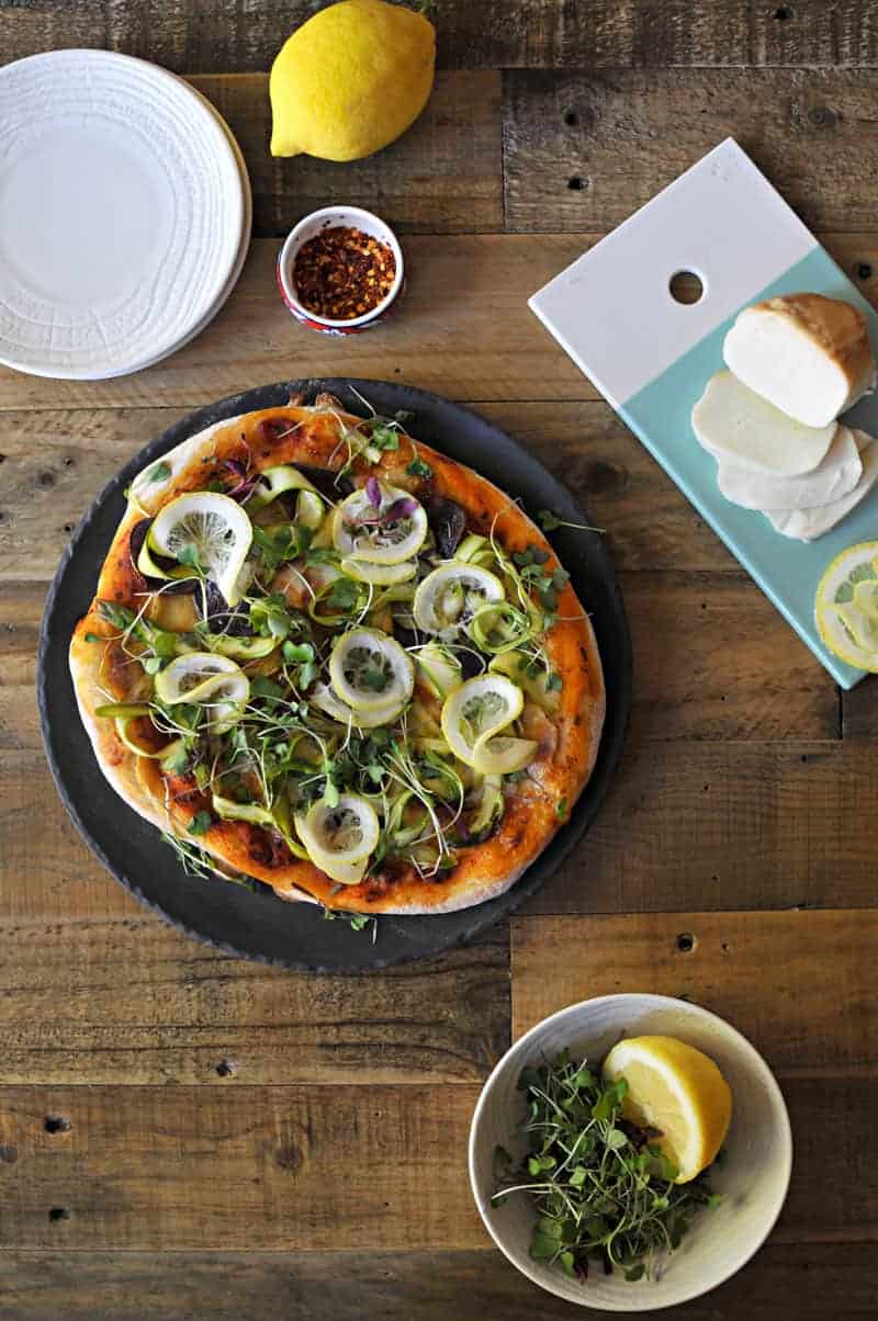 The Ultimate Spring Pizza Recipe // Shaved Asparagus, Roasted Potato, Smoked Mozz + Lemon (via thepigandquill.com) #lunch #brunch #vegetarian