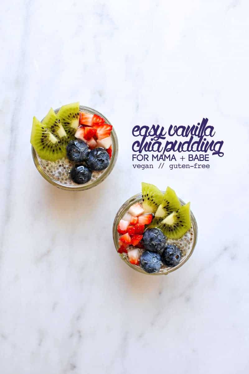Overnight Vegan Vanilla Chia Pudding (for mama + babe!) from @thepigandquill (via thepigandquill.com) #dairyfree #eggfree #babyledweaning #blw #babyfood