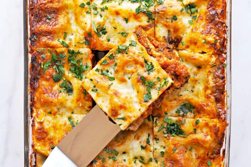 Overnight Miso-Braised Sausage + Chard Lasagne recipe (via thepigandquill.com) Possibly the simplest and tastiest lasagne yet! #dinner #cheese #eggfree