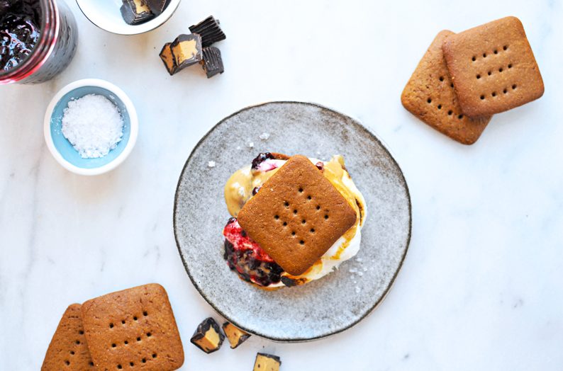 Double PB+J S'mores recipe with Homemade Graham Crackers (via thepigandquill.com) #sweets #dessert #baking #summer