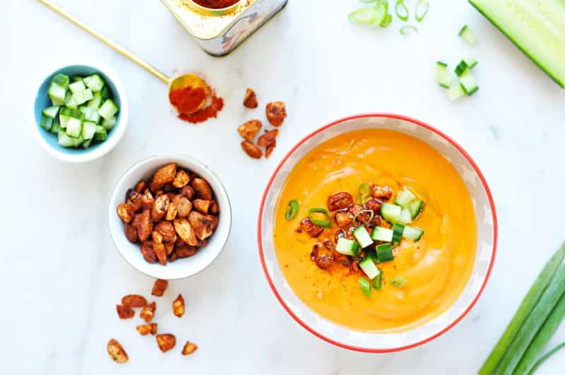 pacho Andaluz with Smoked Paprika-Glazed Almonds recipe (via thepigandquill.com) #vegetarian #dairyfree #vegan #soup #summer