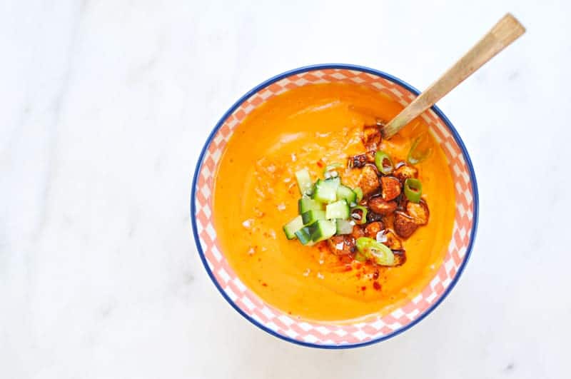 pacho Andaluz with Smoked Paprika-Glazed Almonds recipe (via thepigandquill.com) #vegetarian #dairyfree #vegan #soup #summer