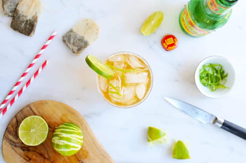 Gingered Mint Tea Sparkler recipe (via thepigandquill.com) #nonalcoholic #mocktail #summer