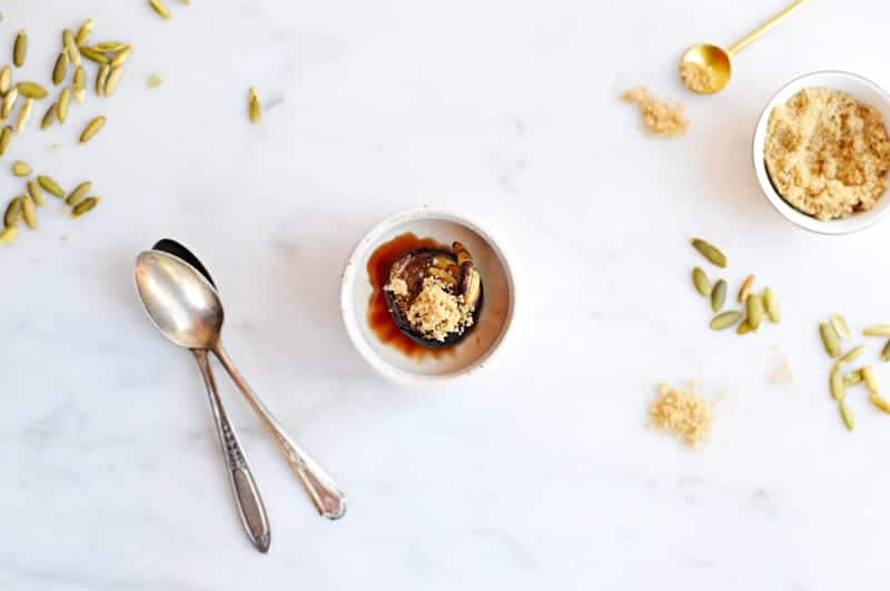 Brown Sugar Panna Cotta with Honey-Balsamic Roasted Figs + Toasted Pepitas recipe (via thepigandquill.com) #dairyfree #dessert #coconutmilk