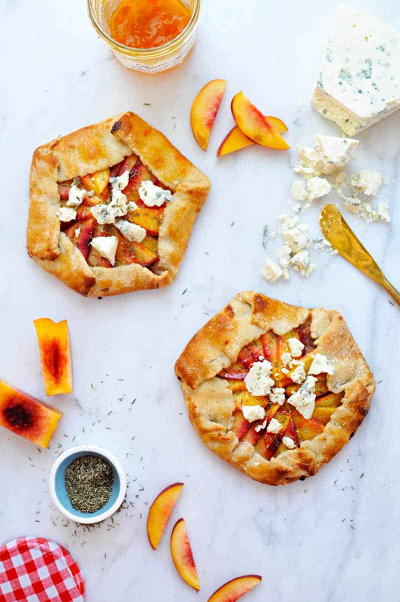 Nectarine + Prosciutto Galettes with Gorgonzola + Thyme recipe (via thepigandquill.com) #pastry #baking #pie #dessert