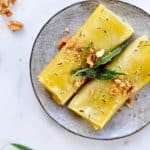 Savory Pumpkin Cannelloni with Candied Walnuts + Crispy Sage Recipe (via thepigandquill.com) #dairyfree