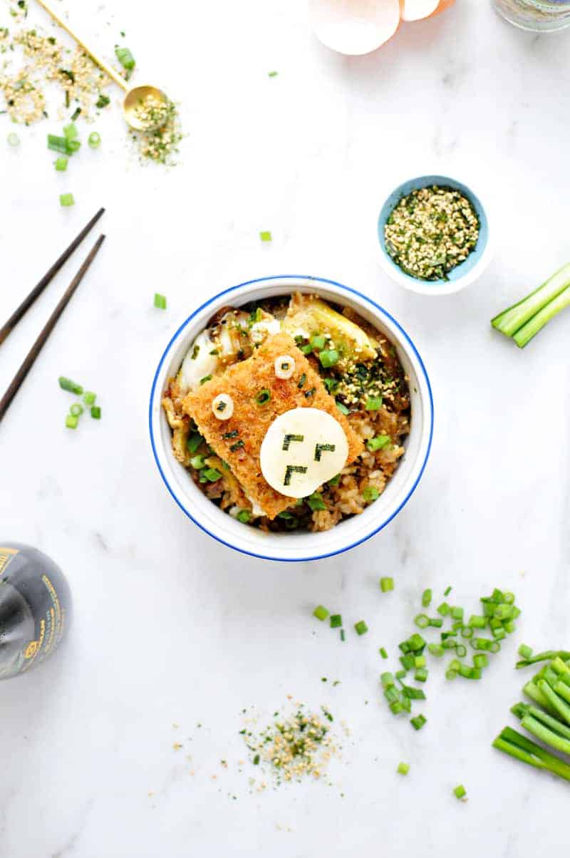 #Totoroweek Katsudon with Furikake + "No Recipe" Fried Rice (via thepigandquill.com) #dairyfree