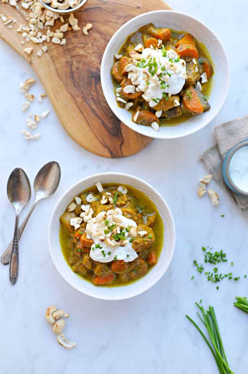 Slow-Cooker Pumpkin Curry Beef Stew recipe (via thepigandquill.com)