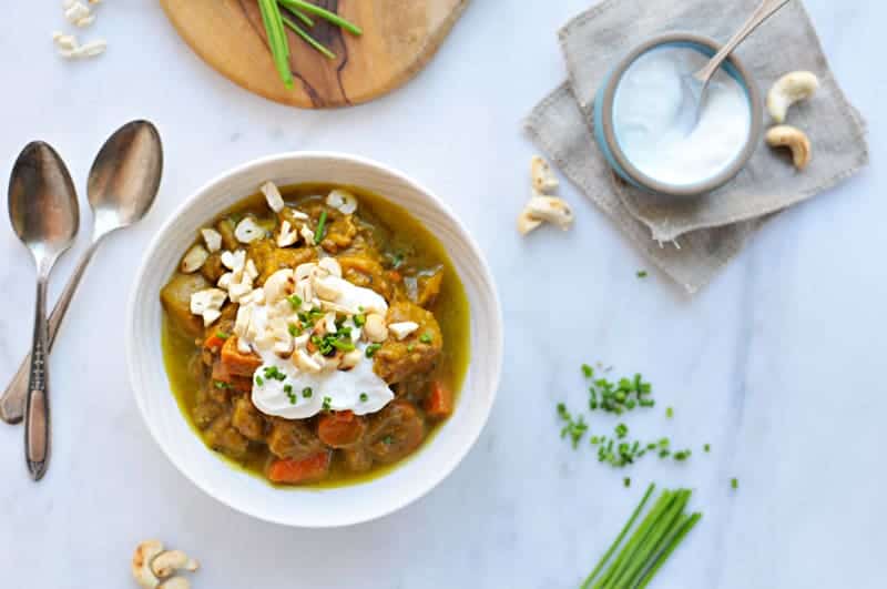 Slow-Cooker Pumpkin Curry Beef Stew recipe (via thepigandquill.com)