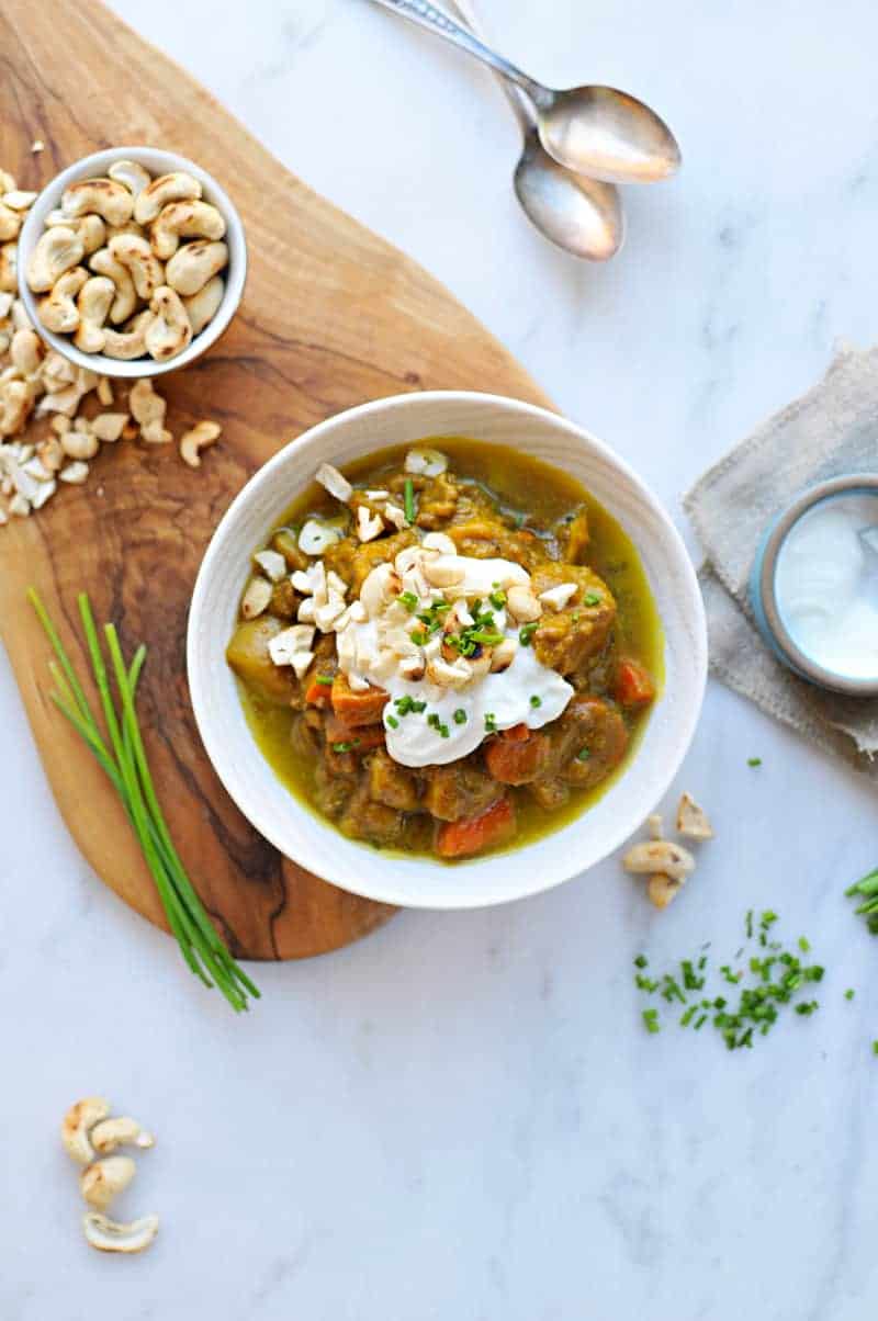 Slow-Cooker Pumpkin Curry Beef Stew recipe (via thepigandquill.com)