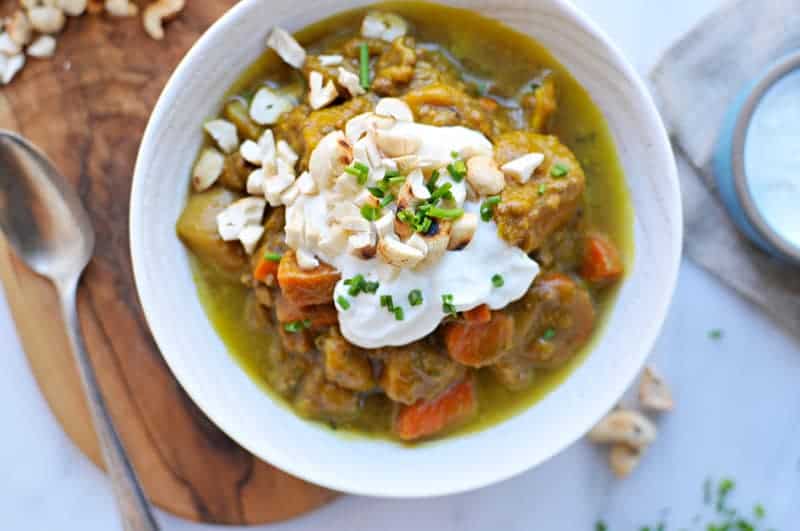 Slow-Cooker Pumpkin Curry Beef Stew recipe (via thepigandquill.com)