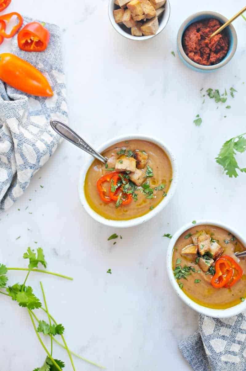 Coconut Red Curry Sweet Potato Bisque recipe (via thepigandquill.com) #dairyfree