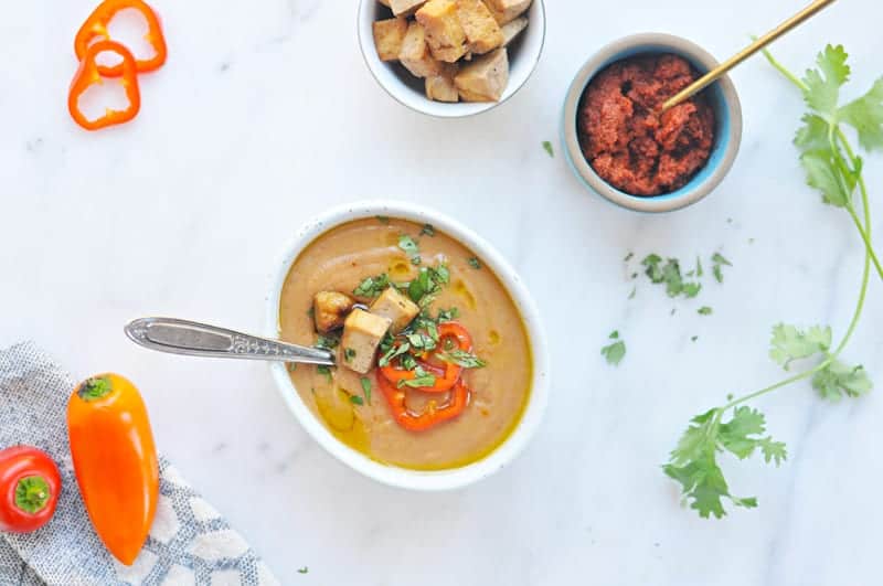 Coconut Red Curry Sweet Potato Bisque recipe (via thepigandquill.com) #dairyfree