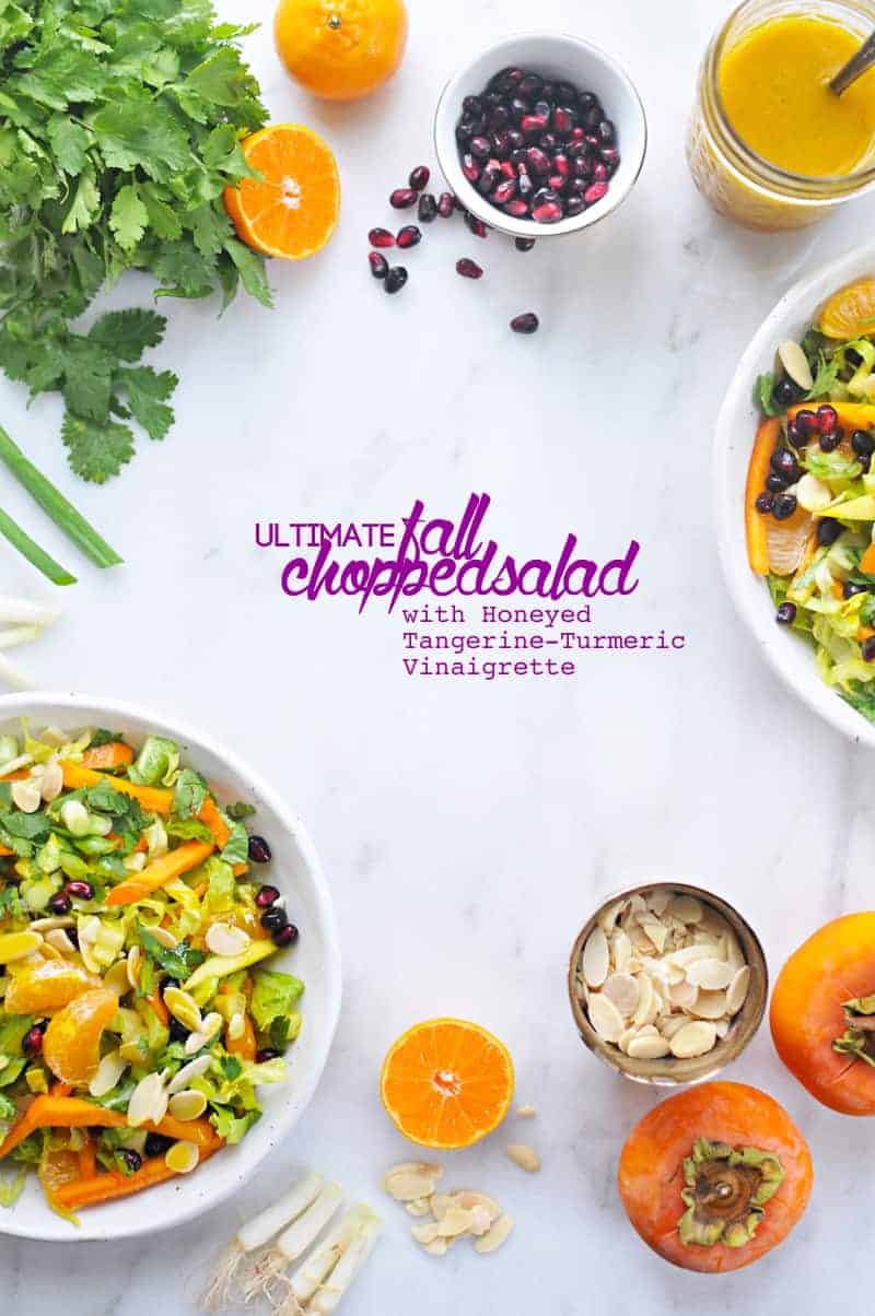 Ultimate Fall Chopped Salad with Honeyed Tangerine-Turmeric Vinaigrette (via thepigandquill.com) #vegetarian #vegan #dairyfree