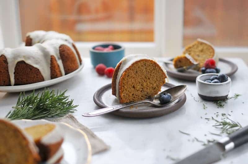 Rosemary Olive Oil Cake with Meyer Lemon Glaze (Gluten-Free) (via thepigandquill.com) #baking #sweets #bundt