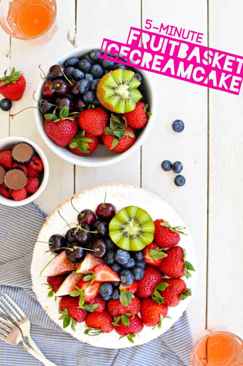Fruit Basket Ice Cream Cake recipe (via thepigandquill.com) - A show-stopping summer dessert that comes together in 5 minutes!