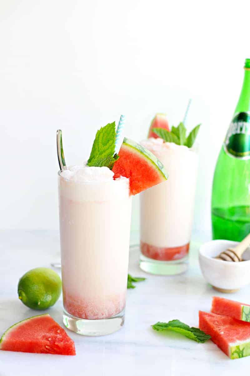 Honey-Lime Watermelon Floats recipe (via the pigandquill.com) #icecream #dessert #summer