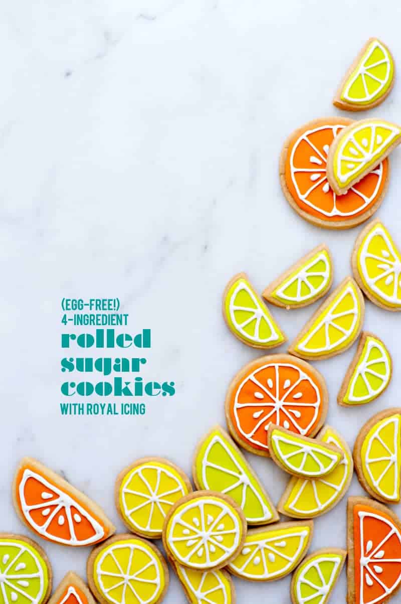 4-Ingredient Rolled (Citrus!) Sugar Cookies recipe via thepigandquill.com #eggfree #baking #lemon #dessert