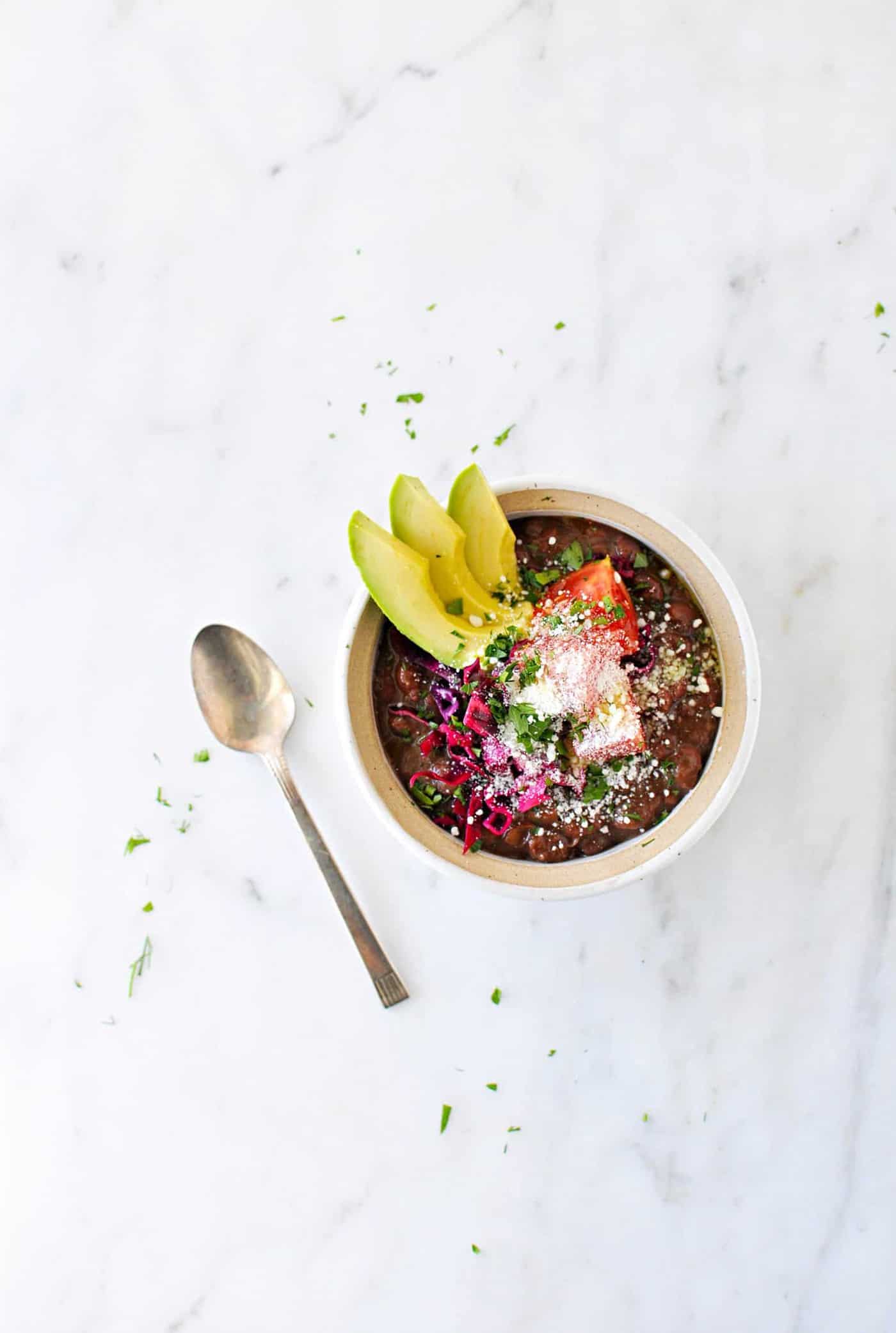 Instant Pot Miso Red Bean Stew recipe | vegetarian + gluten-free (via thepigandquill.com) #dinner #mealplanning