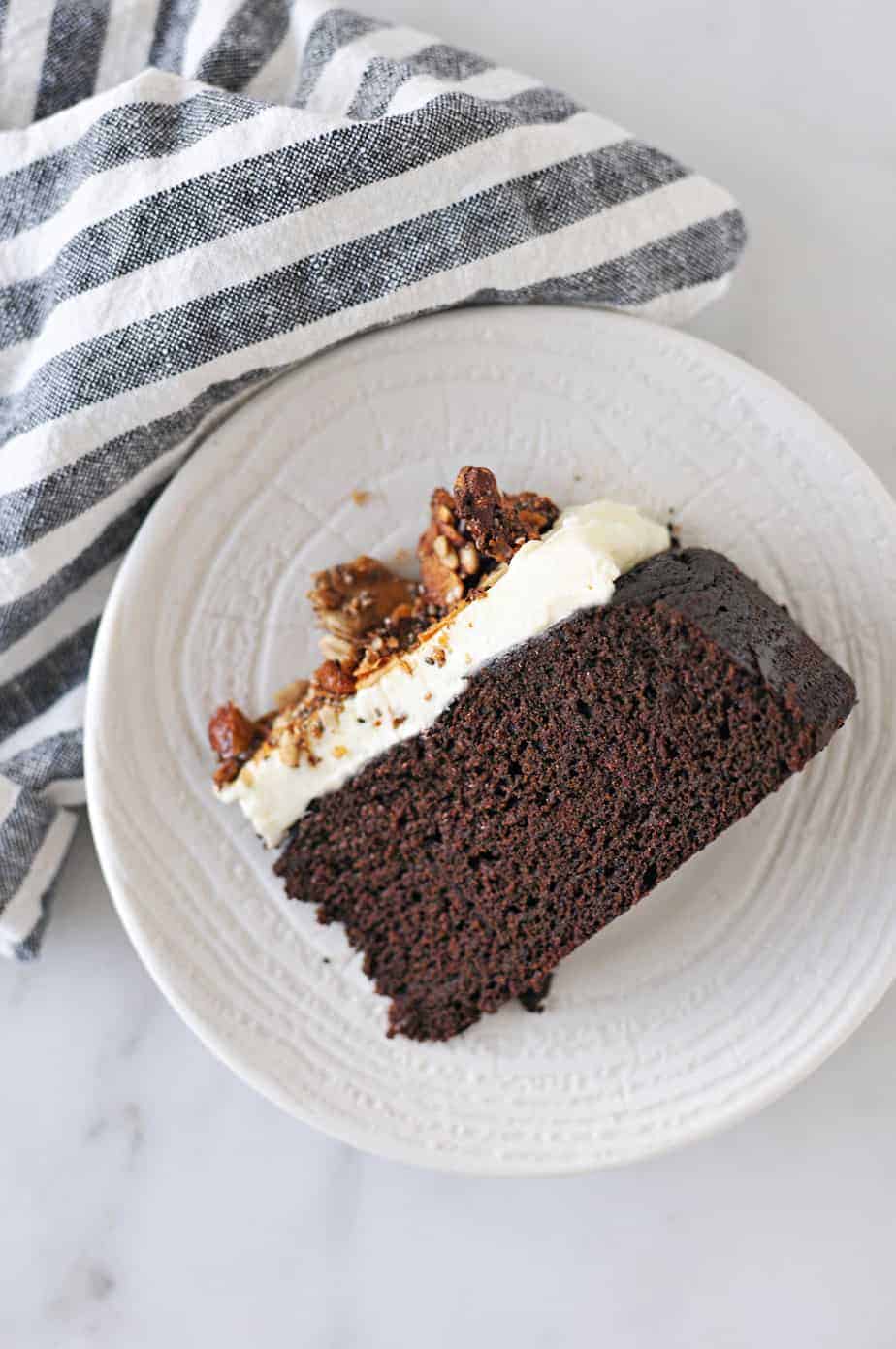 Chocolate Pumpkin Spice Cake with Cream Cheese Frosting recipe (via thepigandquill.com) #glutenfree #baking #fall