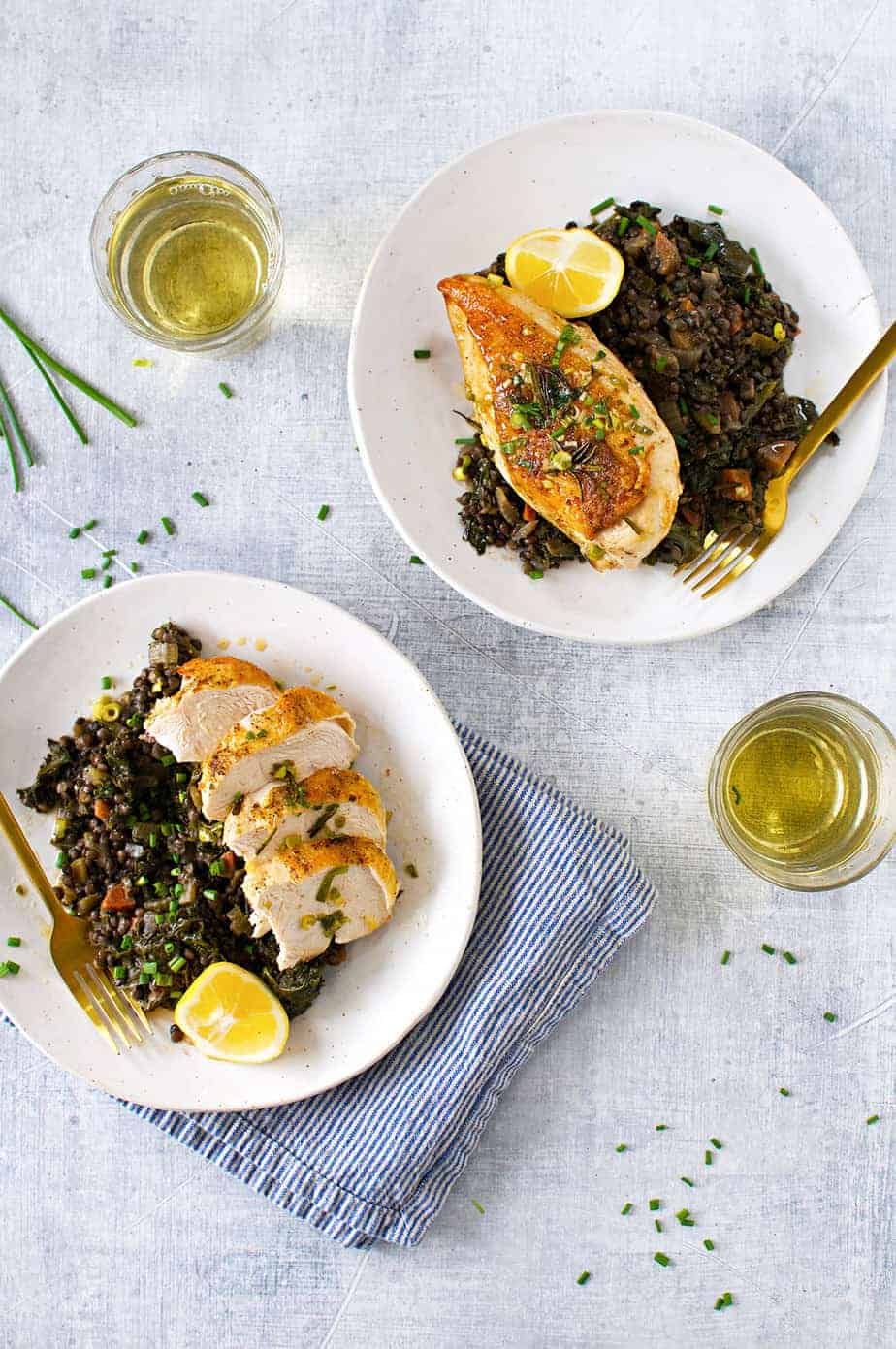 Crispy Pan-Roasted Chicken Breasts with Lemon-Scallion Drippings recipe (via thepigandquill.com) #glutenfree #mealprep #dinner