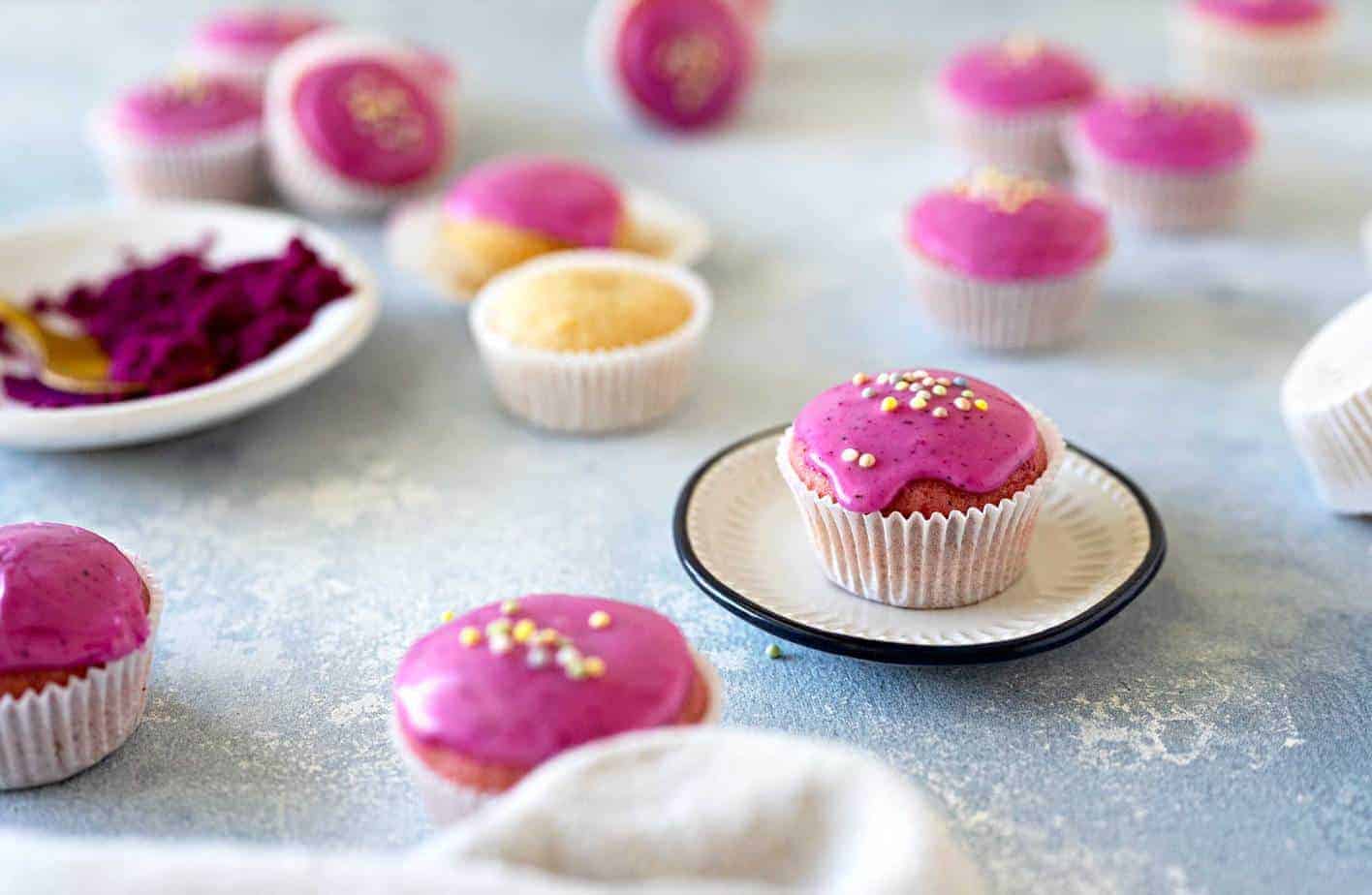 Pink Mini Vegan Donut Muffins recipe via thepigandquill.com #quarantinebaking #baking #eggfree #dairyfree